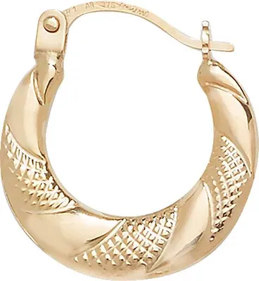 Image de Boucles d'Oreilles Créoles Femme Or 375/1000 - 15mm*14mm; TRS11453