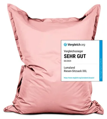Produktbild von Lumaland Riesen-Sitzsack XXL 140x180 cm Wasserfestes Indoor & Outdoor Liegekissen über 3 Mio. anpassungsfähigen EPS-Perlen Bean Bag waschbarem Bezug