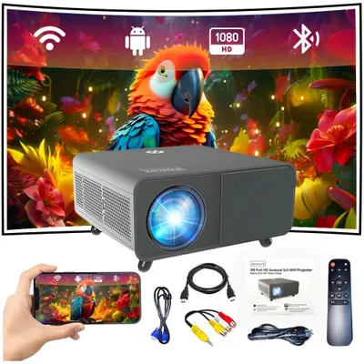 Produktbild von Projektor - Projektor - WLAN 2,4/5 GHz - Android TV - FULL HD 4K - 550 ansi Autofokus - für Smartphones - für Laptops, PCs