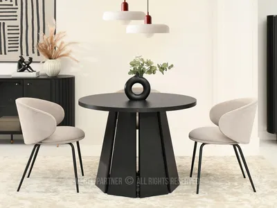 Immagine prodotto di Tavolo allungabile di design 100(180)x100 DAMIEN - nero