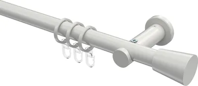 Produktbild von Interdeco Gardinenstange / Vorhangstange Weiß, Typ Platon Sitra (Konus), 20 mm Ø 1-läufig, 120 cm
