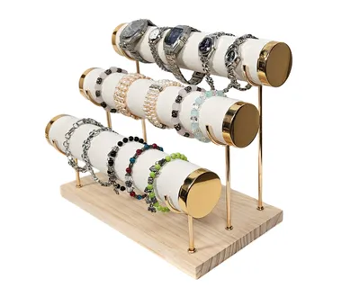 Produktbild von 3er Schmuckständer Schmuckhalter für Uhren Armband Kette mit Metallträger