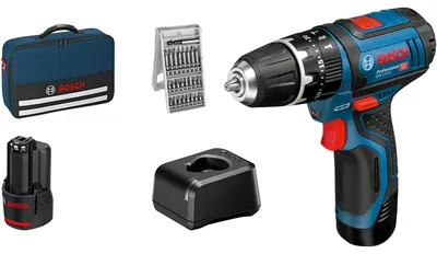 Productafbeelding van Impact drill - BOSCH PROFESSIONAL - GSB 12V-15 - 2 x 2.0Ah batteries - 25 accessories - Bag included