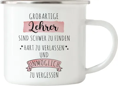 Produktbild von Großartige Lehrer Sind Schwer Zu Finden Emaille Tasse Dankeschön Geschenk Hart Zu Vergessen