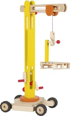 Produktbild von goki Drehkran aus Holz - 64 cm hoch, funktionales Baukran-Spielzeug ab 3 Jahren