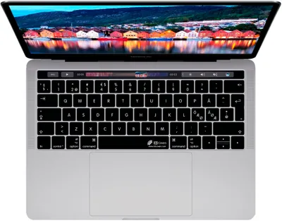 Productafbeelding van Toetsenbordbescherming, Scandinavisch design, zwart, voor MacBook Pro 13"/15" vanaf 2016