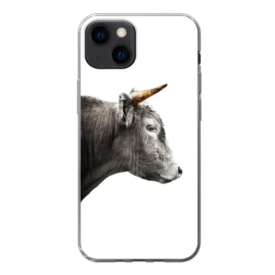 Produktbild von MuchoWow® Handyhülle Schutzhülle Hülle für iPhone 13 mini Schottischer Highlander - Horn - Gold Silikon Softcase Handy Hülle - Softcase