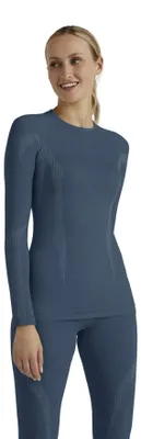 Image de T-shirt de sous-vêtement pour femmes FALKE, modèle Wool-Tech, col rond, manches longues, en laine et matière fonctionnelle