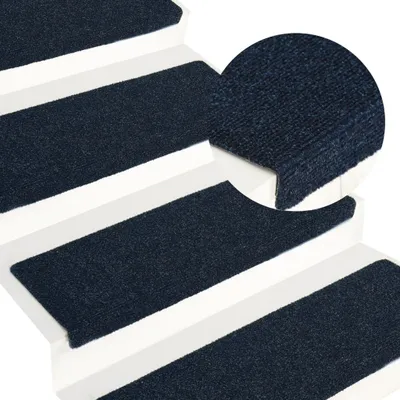 Produktbild von The Living Store Treppenmatten 15 Stk. Nadelvlies 65x21x4 cm Blau