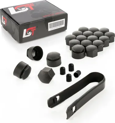 Produktbild von 20x Radschraube Kappen 17mm Schwarz Diebstahlhemmend für MAZDA HONDA TOYOTA