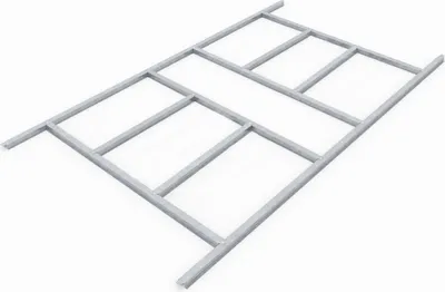 Produktbild von Pergart Fundamentbodenrahmen für Gerätehaus "Köln II 86", "Düsseldorf II 86", "Dresden II 86" aluminium blank 162 x 226 x 2,6 cm