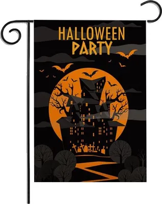 Produktbild von 4 Stück Halloween-Flaggen, Halloween-Flaggen, Gartenflaggen für den Außenbereich, für Zuhause, Außendekoration, Halloween-Party-Dekorationen, 30 × 45 cm