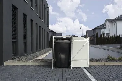 Obrázek produktu pro HIDE kovový box na popelnice, kryt na popelnice pro 240 l popelnice černý 1 box