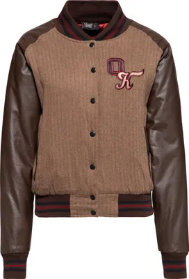Produktbild von Queen Kerosin Baseball College Damen Jacke, braun/schwarz, 2XL