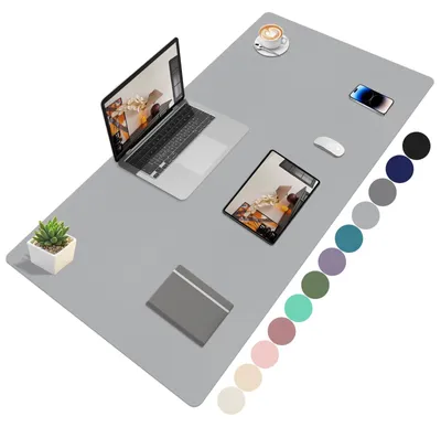 Image de Omgoods - Sous-main de bureau XXL, gris clair, 120 x 60 cm