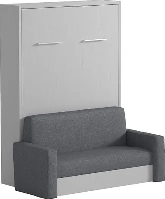 Produktbild von Klappbett mit manueller vertikaler Öffnung - 140 x 200 cm - Weiß und grau - VACIALA