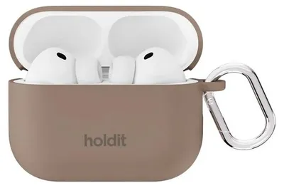 Obrázok produktu pre Puzdro Holdit Solid z mäkkej silikóny pre slúchadlá Apple AirPods Pro 3 - farba: hnedá (mocha)