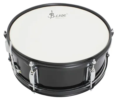 Produktbild von 14-Zoll-Snare-Drum, Marschtrommel, Korpus aus rostfreiem Edelstahl, professioneller Klang, inklusive Trommelstöcke und Schultergurt, Stimmschlüssel, leicht, für die Schule