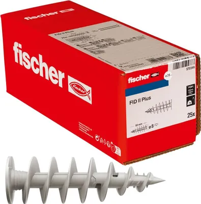 Obrázek produktu pro Fischer hmoždinky do izolačních materiálů FID II Plus, balení po 25 ks.