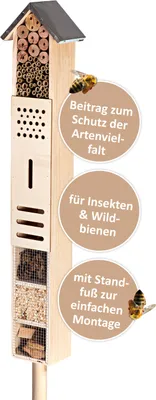 Produktbild von CULT at home Insektenhotel groß XXL stehend - Höhe 151 cm - Erdspieß