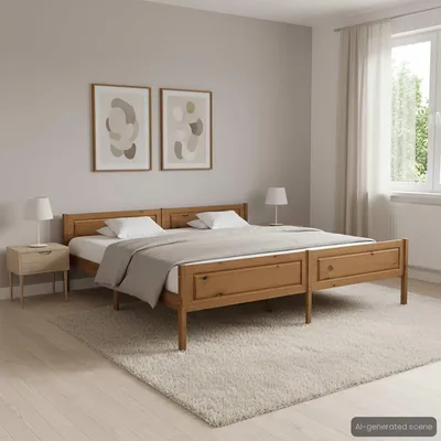 Produktbild von Maison Exclusive - Massivholzbett Kiefer Honigbraun 200x200 cm