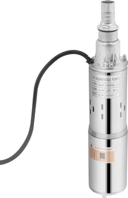 Image de Pompe solaire pour puits profonds - Pompe submersible - 200 W - 24 V CC - Débit 1,5 m³/h - Hauteur de refoulement 30 m - Acier inoxydable - Sortie 2,5 cm