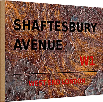 Produktbild von Holzschild London 30x20cm West End Shaftesbury Avenue W1 rost