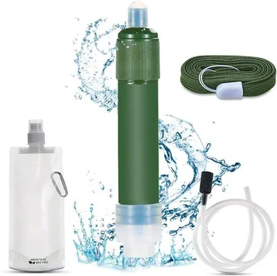 Image de Filtres à eau de survie - Lot de 4 - Filtres à eau d'urgence - Sans BPA - Capacité de 4 000 litres - Purificateurs d'eau pour la survie, le camping, la randonnée et les activités de plein air