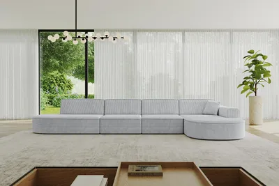 Produktbild von ALTDECOR Ecksofa in L-Form  MARI-L3 - 413x171x79,5 cm  Grau -  Corner Sofa Bett Eckcouch Couch  Wohnlandschaft Cauchsofa