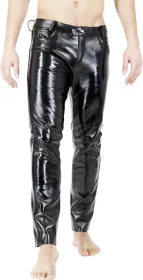Produktbild von Bockle® Russian Leather Boy glänzende Lederhose Herren Lederjeans , W42/L36