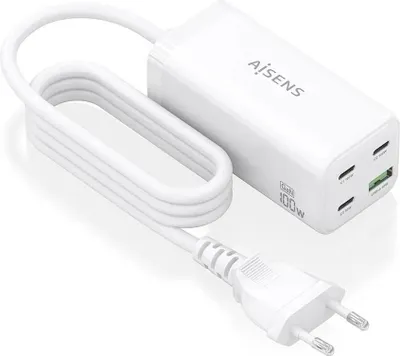 Image de AISENS ASCH-100W4P053-W, Intérieur, AC, 20 V, 5 A, 1,4 m, Blanc
