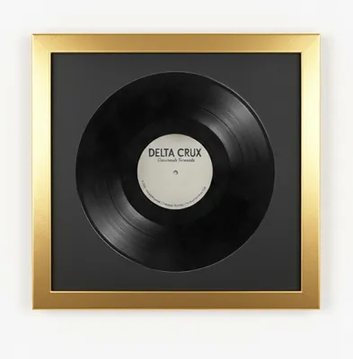 Image de K-Möbel Cadre pour disque vinyle Or 40x40cm avec passe-partout noir -  Germany - Cadre en bois véritable pour le vinyle
