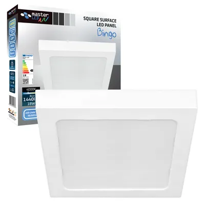 Produktbild von MasterLED LED Panel 18W quadratisch 4000K neutralweiß, 1440lm, Aufputz-Deckenleuchte