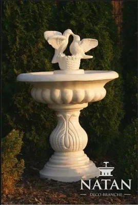Image de Fontaine Ronde 120 cm Jardin Sculptures en Pierre Décor Paysage TURIN AVEC PAVILLONS