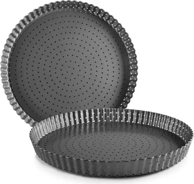 Image de Moule à tarte Crous Ibili, acier au carbone, 28 x 2,6 cm, gris