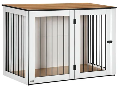 Image de Cage pour chien - Cage d'intérieur - Enclos moderne en acier - Avec portes et fenêtre - Pour les chiens jusqu'à 30 kg