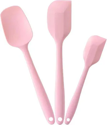 Produktbild von Kochlöffel Set hitzebeständig rosa 3-teilig BPA-frei Silikon