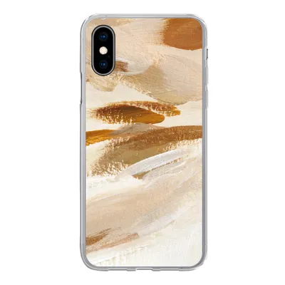 Produktbild von MuchoWow® Handyhülle Schutzhülle Hülle für iPhone X Farbe - Beige - Weiß Silikon Softcase Handy Hülle - Handyhülle