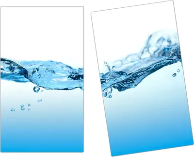 Produktbild von Spritzschutz Herdabdeckplatte Schneidebrett aus Glas Wasserwelle 2-Teilig (60x52cm)