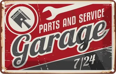 Produktbild von vianmo Blechschild 12x18 cm Garage parts service Auto Teile Werkstatt