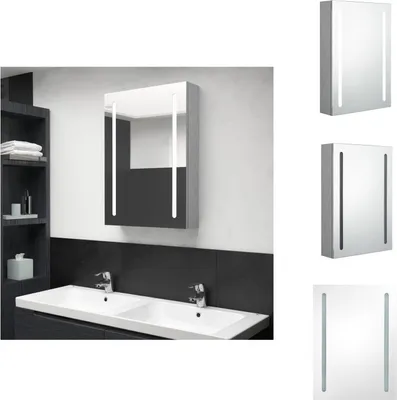 Produktbild von vidaXL LED-Spiegelschrank fürs Bad Betongrau 50x13x70 cm - Badezimmerwaschtische