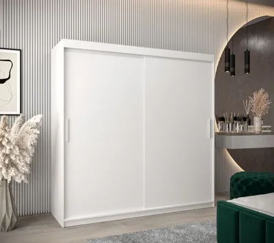 Obrázok produktu pre Priestranná skriňa s posuvnými dverami v šírke 200 cm TIMEA - biela