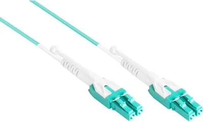 Immagine prodotto di Patchkabel LWL Duplex OM3 (Multimode, 50/125) LC/LC, UNIBOOT, LSZH, austauschbare Polarität, Entriegelungslasche, 3m, G