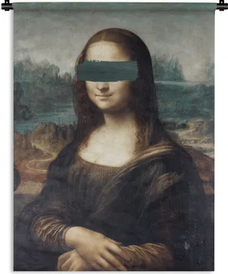 Produktbild von MuchoWow® Wandteppich Wandbehang Mona Lisa - Da Vinci - Gemälde 90x120 cm Tapisserie Dekoration Wandtuch - Wanddeko