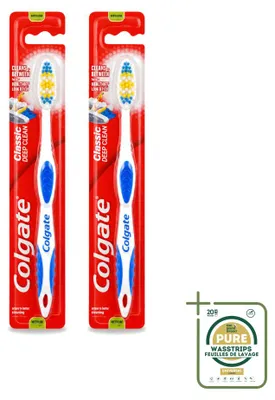 Imagen del producto de 2 cepillos de dientes Colgate Classic Deep Clean, tamaño medio - Paquete de suministro - 2 unidades
