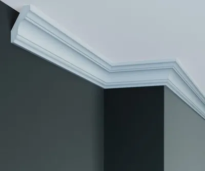 Produktbild von PROVISTON | Deckenleiste | 50 x 48 x 2000 mm | Polyurethan | Weiß | Hochwertig | Stuckleiste | Modern | Robust | Langlebig | Stoßfest | 30 Meter