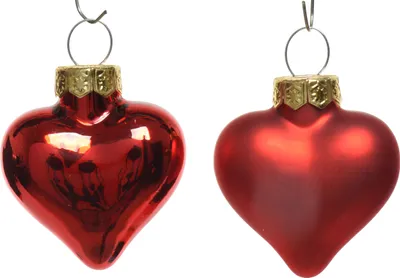 Produktbild von Christbaumschmuck Herzen 4cm Glas 12 Stück - Weihnachtsrot