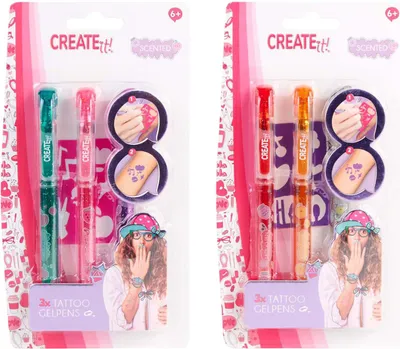 Produktbild von Create it! Tattoo-Duftstifte, 3 Stück + Schablone