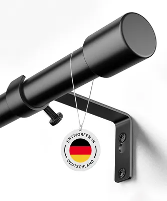 Gordijnroede schwarz, ausziehbar 322-392 cm, Kohlenstoffstahl