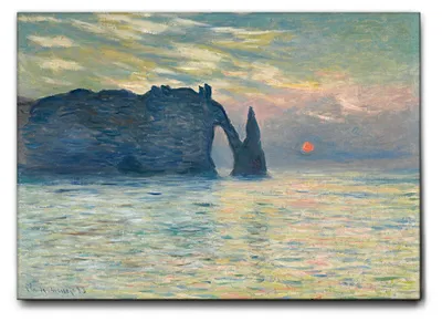 Zdjęcie produktu dla Giallobus - Urwisko o świcie - Claude Monet - 140D x 100S cm - Obraz - Standaard frame canvas